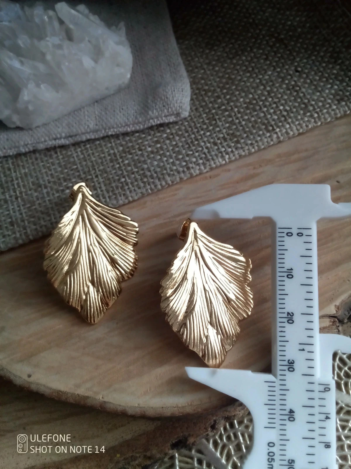 Boucles d'oreilles bohèmes feuilles dorées – photo 2